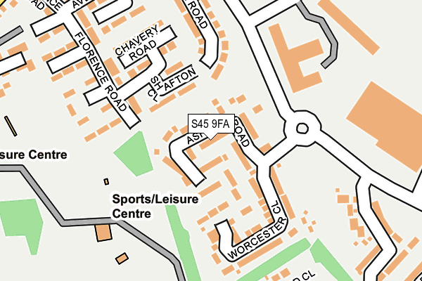 S45 9FA map - OS OpenMap – Local (Ordnance Survey)