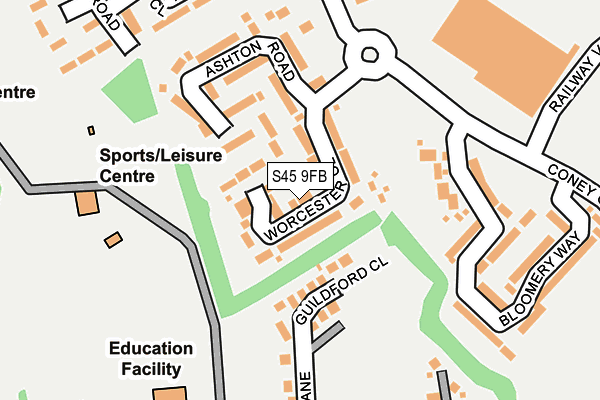 S45 9FB map - OS OpenMap – Local (Ordnance Survey)