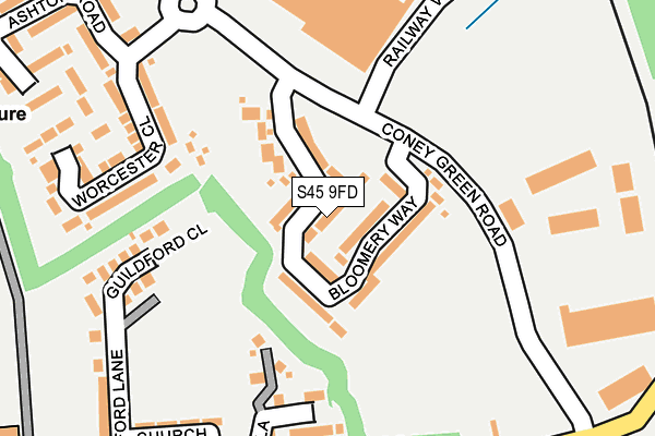 S45 9FD map - OS OpenMap – Local (Ordnance Survey)
