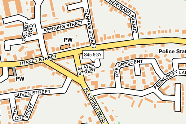 S45 9GY map - OS OpenMap – Local (Ordnance Survey)