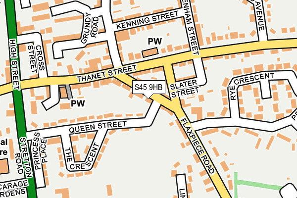 S45 9HB map - OS OpenMap – Local (Ordnance Survey)