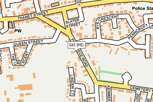 S45 9HD map - OS OpenMap – Local (Ordnance Survey)