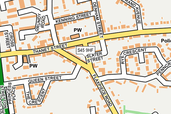 S45 9HF map - OS OpenMap – Local (Ordnance Survey)