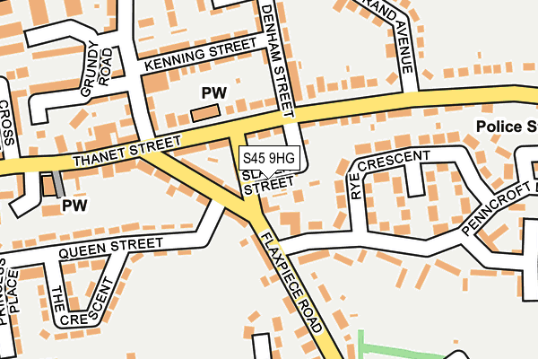 S45 9HG map - OS OpenMap – Local (Ordnance Survey)