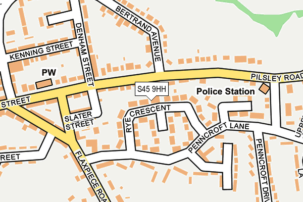 S45 9HH map - OS OpenMap – Local (Ordnance Survey)