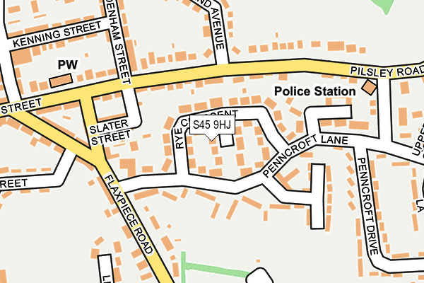 S45 9HJ map - OS OpenMap – Local (Ordnance Survey)