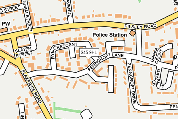 S45 9HL map - OS OpenMap – Local (Ordnance Survey)