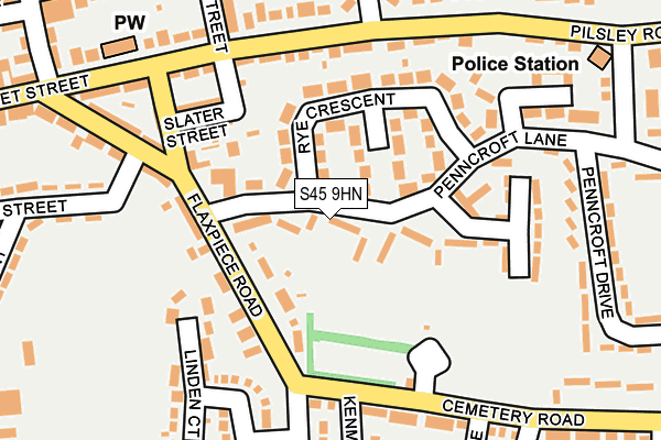 S45 9HN map - OS OpenMap – Local (Ordnance Survey)