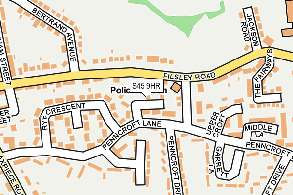 S45 9HR map - OS OpenMap – Local (Ordnance Survey)