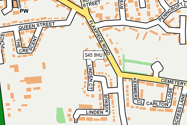 S45 9HU map - OS OpenMap – Local (Ordnance Survey)