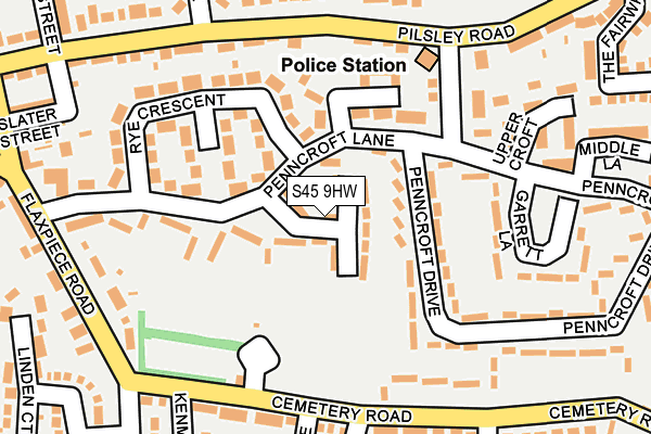 S45 9HW map - OS OpenMap – Local (Ordnance Survey)