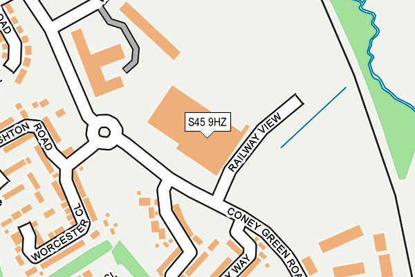 S45 9HZ map - OS OpenMap – Local (Ordnance Survey)