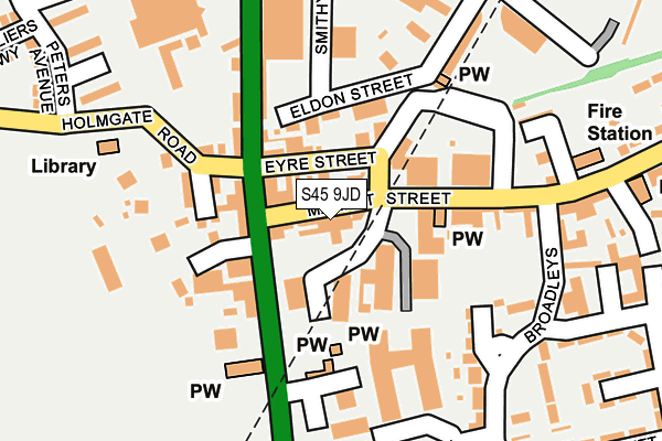 S45 9JD map - OS OpenMap – Local (Ordnance Survey)