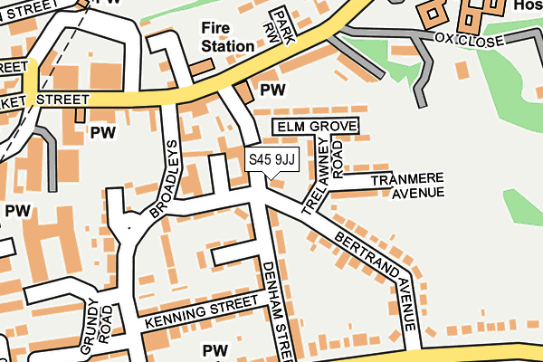S45 9JJ map - OS OpenMap – Local (Ordnance Survey)