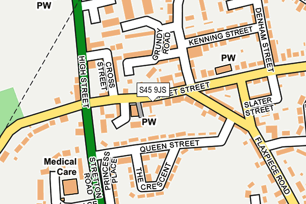 S45 9JS map - OS OpenMap – Local (Ordnance Survey)