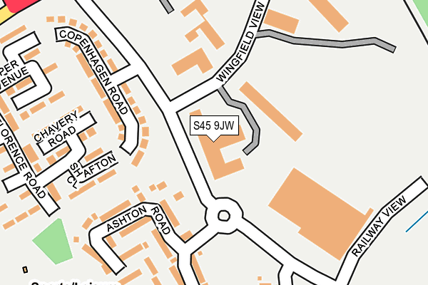 S45 9JW map - OS OpenMap – Local (Ordnance Survey)