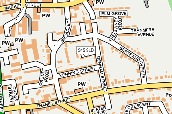 S45 9LD map - OS OpenMap – Local (Ordnance Survey)