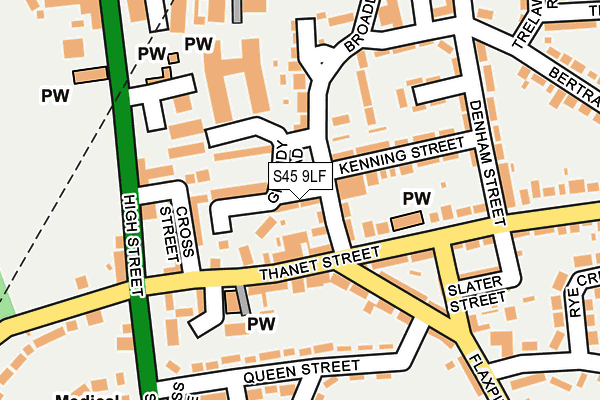 S45 9LF map - OS OpenMap – Local (Ordnance Survey)