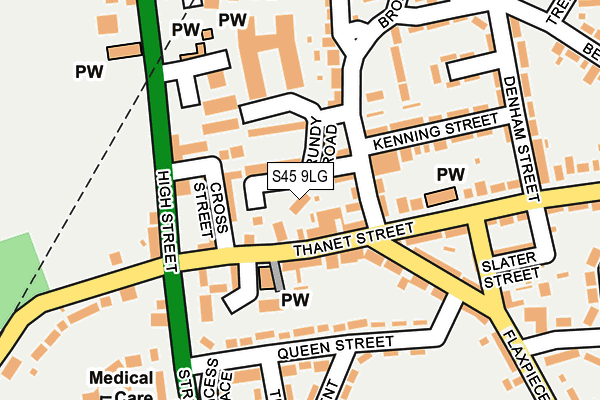 S45 9LG map - OS OpenMap – Local (Ordnance Survey)