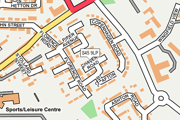 S45 9LP map - OS OpenMap – Local (Ordnance Survey)