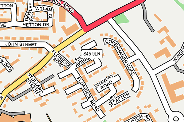 S45 9LR map - OS OpenMap – Local (Ordnance Survey)