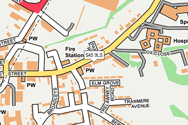 S45 9LS map - OS OpenMap – Local (Ordnance Survey)