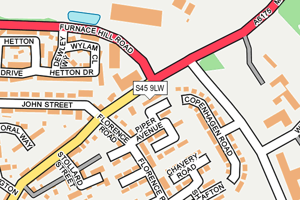 S45 9LW map - OS OpenMap – Local (Ordnance Survey)
