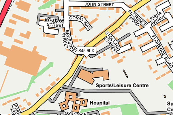 S45 9LX map - OS OpenMap – Local (Ordnance Survey)