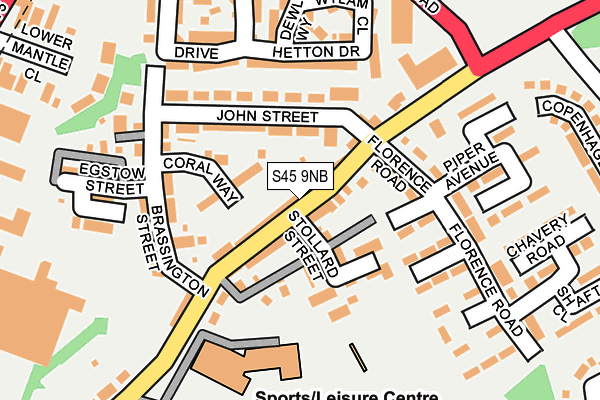 S45 9NB map - OS OpenMap – Local (Ordnance Survey)