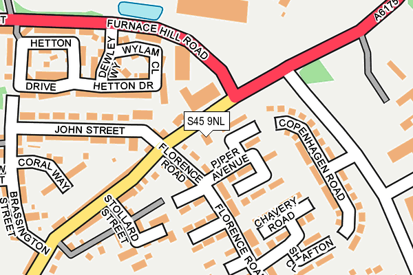 S45 9NL map - OS OpenMap – Local (Ordnance Survey)