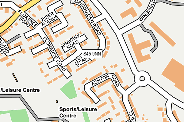 S45 9NN map - OS OpenMap – Local (Ordnance Survey)