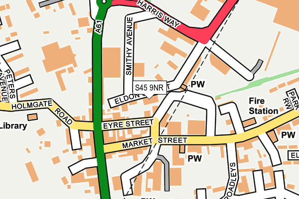 S45 9NR map - OS OpenMap – Local (Ordnance Survey)