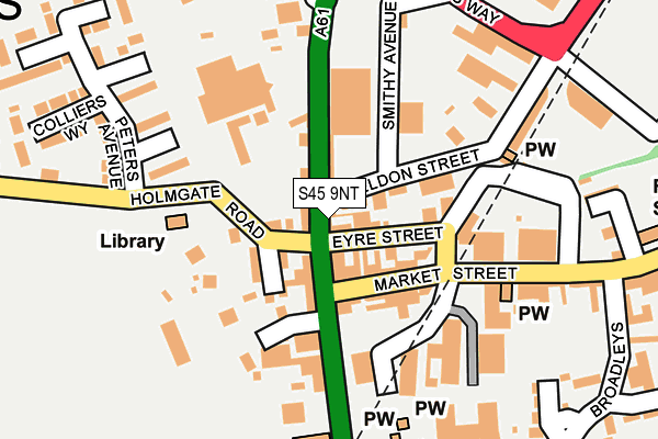 S45 9NT map - OS OpenMap – Local (Ordnance Survey)