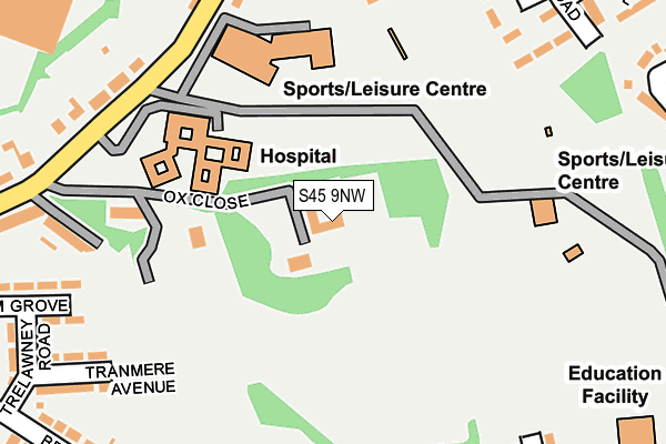 S45 9NW map - OS OpenMap – Local (Ordnance Survey)