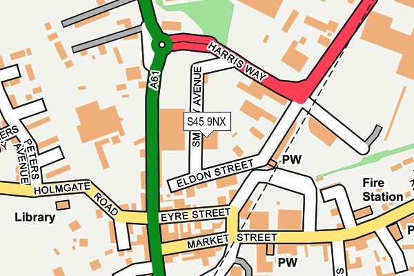 S45 9NX map - OS OpenMap – Local (Ordnance Survey)