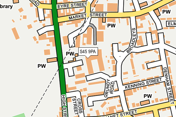 S45 9PA map - OS OpenMap – Local (Ordnance Survey)