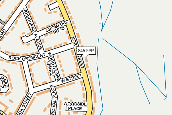 S45 9PP map - OS OpenMap – Local (Ordnance Survey)