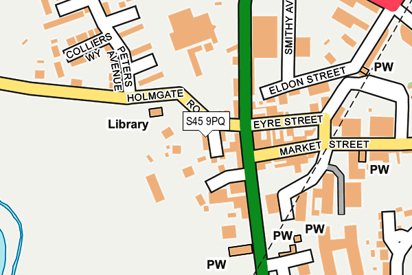 S45 9PQ map - OS OpenMap – Local (Ordnance Survey)