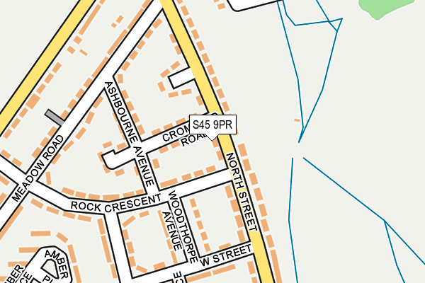 S45 9PR map - OS OpenMap – Local (Ordnance Survey)