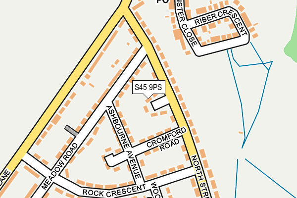 S45 9PS map - OS OpenMap – Local (Ordnance Survey)