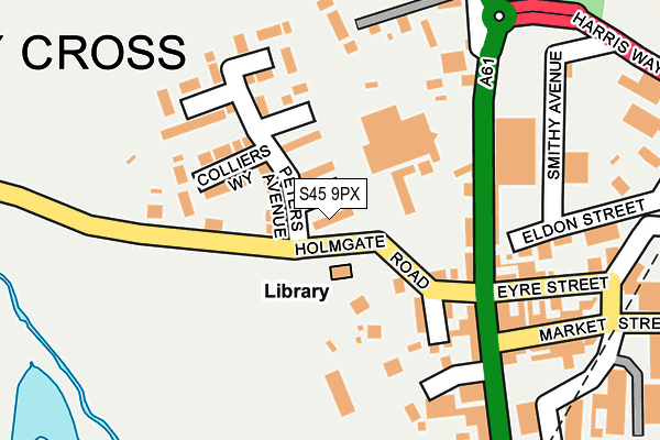 S45 9PX map - OS OpenMap – Local (Ordnance Survey)