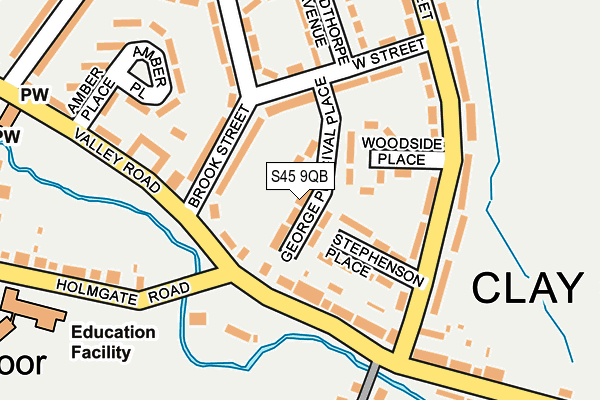 S45 9QB map - OS OpenMap – Local (Ordnance Survey)