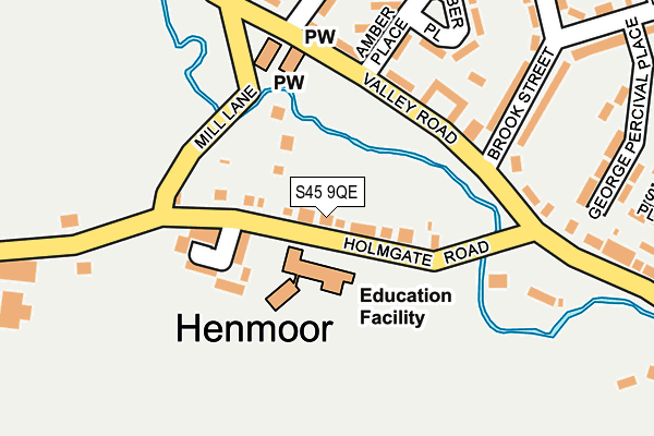 S45 9QE map - OS OpenMap – Local (Ordnance Survey)