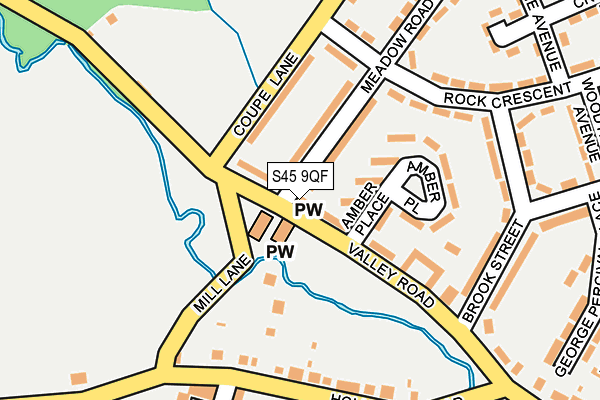 S45 9QF map - OS OpenMap – Local (Ordnance Survey)