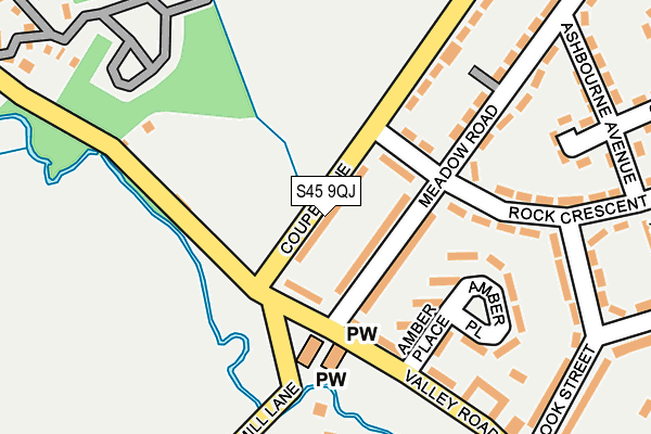 S45 9QJ map - OS OpenMap – Local (Ordnance Survey)