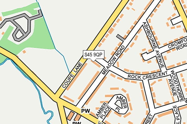 S45 9QP map - OS OpenMap – Local (Ordnance Survey)