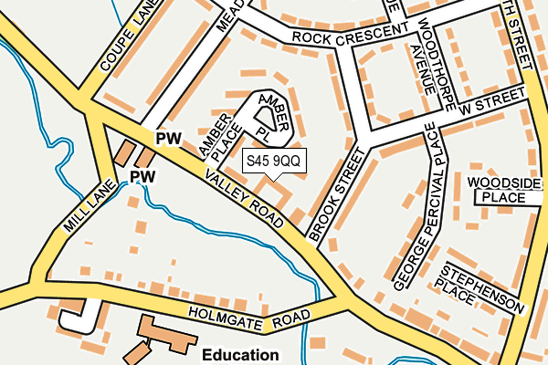 S45 9QQ map - OS OpenMap – Local (Ordnance Survey)