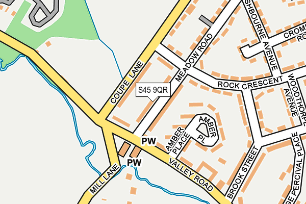 S45 9QR map - OS OpenMap – Local (Ordnance Survey)