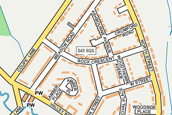 S45 9QS map - OS OpenMap – Local (Ordnance Survey)