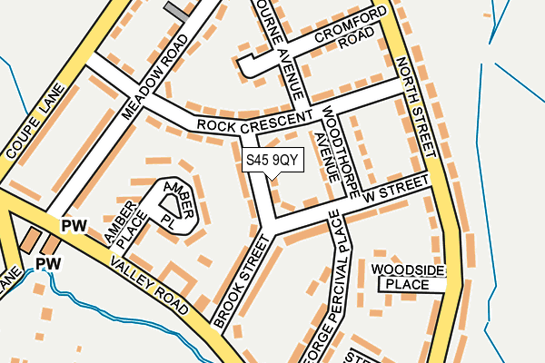 S45 9QY map - OS OpenMap – Local (Ordnance Survey)